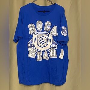 Vintage Roca Wear BK.NY 1999 Central Shield Blue Logo Hip Hop Urban Tee XL NWT